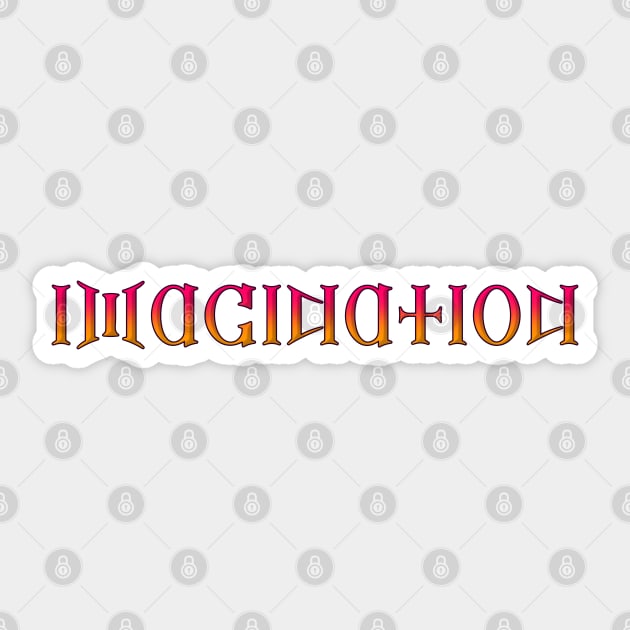 Imagination - Ambigram - Reflection Sticker by INLE Designs